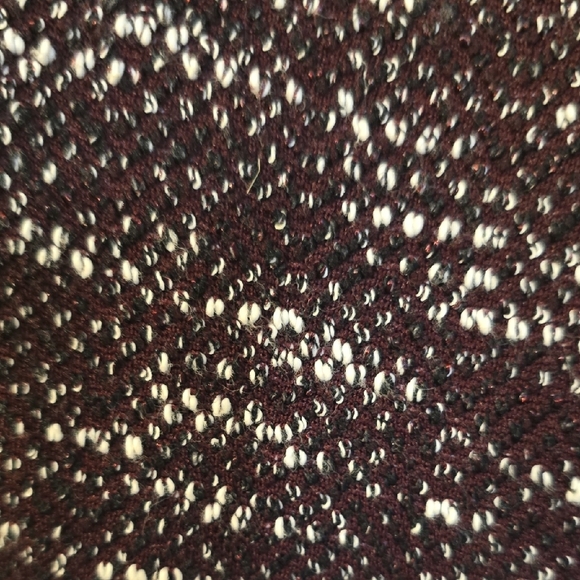 Ann Taylor Sz 12 Tweed Cropped Blazer - Burgandy and Cream - Picture 4 of 7